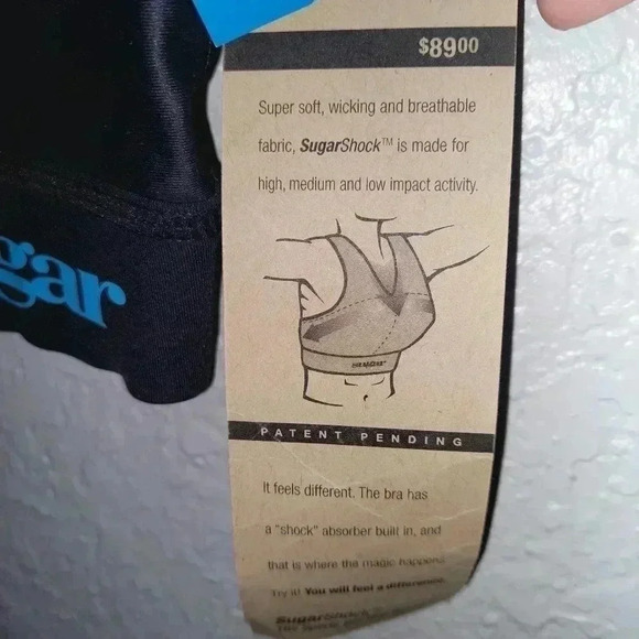 NWT Sugar Shock Sports Bra Black Small MSRP $89 - Picture 5 of 9